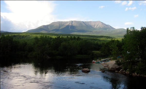 Mount Katahdin from Abol Bridge, AT, Maine